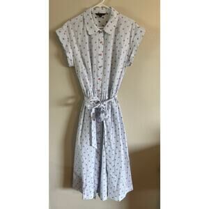 Brooks Brothers Belted Shirt Dress Cherries Size 14
